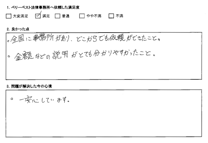 全国に事務所があり、どこからでも依頼ができた